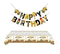 OAOSDH 1 Pieza De Mantel De Automóvil De Ingeniería Y 1 Pieza De Bandera De Automóviles De Ingeniería, Decoraciones De Fiesta De Cumpleaños para Niños, Decoraciones Creativas.