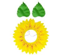 OAOSDH 1 Tocado De Girasol, 1 Par De Guantes De Hoja Verde, Interesantes Accesorios De Rendimiento Floral, Casco De Personalidad Creativa, Accesorios De Escenario De Actuación.