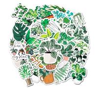 OAOSDH 100 Pegatinas De Plantas Verdes, Pegatinas De Sellos, Pegatinas Decorativas, Se Pueden Usar para Vasos De Agua, Álbumes De Recortes, Patinetas, Maletas