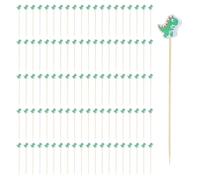 OAOSDH 100 Piezas De Palos De Bambú De Madera De Dinosaurio, Lindos Animales De Dibujos Animados para Niños, Horquilla De Fruta Decorativa Creativa De Cócteles.