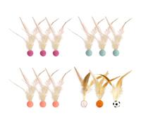 OAOSDH 12 Piezas De Bolas De Estiramiento con Plumas, Juguetes Creativos para Mascotas, Divertidos Juguetes para Gatos, Juguetes Interactivos, Suministros para Mascotas.