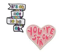 OAOSDH 2 Broches Inspiradores, Insignias con Letras En Inglés, Alfileres De Metal Creativos, Insignias Inspiradoras En Inglés, Broches Ingleses Personalizados