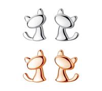 OAOSDH 2 Pares De Aretes De Gato, Linda Forma De Gato, Pensamiento De Viaje, Pulido Y Resistente A La Corrosión, Aretes Navideños.