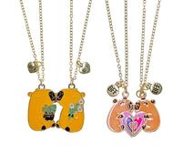 OAOSDH 2 Pares De Cadenas Magnéticas De, Forma De Capibara, Coles De Amistad para Parejas Y Novias, Regalos Conmemorativos Navideños, Cole Diario, Longitud Ajustable.