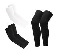 OAOSDH 2 Pares De Mangas Protectoras para Brazos Deportivos Y 1 Par De Fundas para Piernas De Seda Helada, Ajuste Elástico, Transpirable Y Cómodo, Protección Solar, Voleibol Y Otros Deportes.
