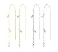 OAOSDH 2 Pares De Pendientes Coles Largos, Pendientes Elees, Aretes De Mujeres, Pendientes En Conjunto De Diamantes, Pendientes Simples Y Versátiles.