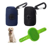OAOSDH 2 Perro De Bolsas De Comida A Los Titulares, 1 Masaje Cepillo, Bolsa De Basura De Almacenamiento, Secado Rápido Y Fácil De Limpiar, La Mochila De Piezas De Recambio, Amantes De Los Animales.