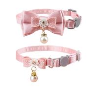 OAOSDH 2 Piezas Collares De Mascotas, Collares De Arco, Suministros para Mascotas, Collares Lindos, Collares De Gato Ajustables.