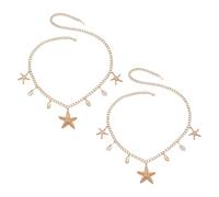 OAOSDH 2 Piezas De Cadena De Cintura De Concha De Estrella De Mar, Cadena De Cintura De Diseño Creativo, Cadena De Cintura De Metal, Cadena De Cintura De Decoración De Ropa, Cadena De Cintura Marina.