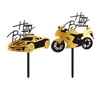 OAOSDH 2 Piezas De Carteles De Automóviles Y Motocicletas, Decoraciones Creativas De Pasteles, Suministros De Fiesta De Cumpleaños, Accesorios para Pasteles.
