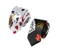 OAOSDH 2 Piezas De Corbata De Cartas De Juego, Empate De Diseño Creativo, Accesorios De Disfraces De rol, Corbata De Fiesta, Elee Corbata De Personalidad.