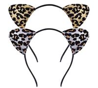 OAOSDH 2 Piezas De Diadema De Leopardo, Diadema Creativo Y De Moda para El Oído De Gato para Niños, Lindos Accesorios para Orejas De Animales, Divertidos Accesorios De Ropa.