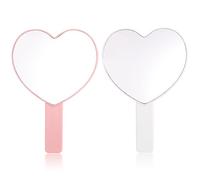 OAOSDH 2 Piezas Espejo De Maquillaje De Mano, Espejo De Maquillaje En Forma De Corazón, Espejo De Maquillaje Portátil, Espejo De Maquillaje De Viaje, Espejo De Maquillaje Lindo Y Simple.