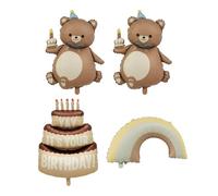 OAOSDH 2 Piezas Globos De Oso, Globo De Arcoiris De 1 Pieza Y Globo De Pastel De 1 Pieza, Decoraciones De Fiesta, Lindos Globos De Dibujos Animados, Suministros De Fiesta De Cumpleaños.