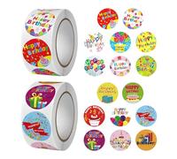 OAOSDH 2 Rollos De Calcomanías Redondas De Cumpleaños, Suministros De Fiesta De Cumpleaños, Calcomanías De Sellado, Pegatinas Decorativas, Pegatinas Creativas De Graffiti.