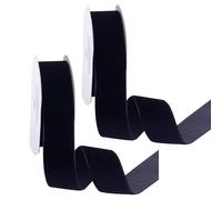 OAOSDH 2 Rollos De Cinta De Ganso De Terciopelo Negro, Accesorios De Manualidades De Envoltura De Regalos De Diatismo, Simples Y De Moda, Cintas Decorativas Retro De Arco.