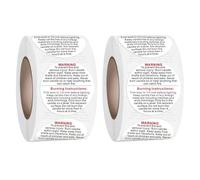 OAOSDH 2 Rollos De Pegatinas De Advertencia, Señales De Advertencia De Letras, Decoración De Pegatinas Autoadhesivas, Pegatinas De Advertencia De Velas, Pegatinas Redondas