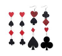OAOSDH 3 Pares De Pendientes Temáticos De Póker, Pendientes De Diseño Creativo, Aretes De Cole Acrílico, Aretes Divertidos, Accesorios De Ropa.