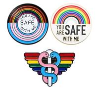 OAOSDH 3 Piezas Broche De Tema del Arco Iris, Broche Creativo De Dibujos Animados, Broche De Metal, Broche De Regalo, Accesorios De Ropa.