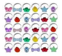OAOSDH 30 Piezas Anillos para Niños, Anillos De Imitación, Lindos Anillos, Juguetes para Niñas, Regalos para Niños, Accesorios para El Juego De Disfraces Infantiles.