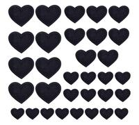 OAOSDH 32 Piezas De Parche De Amor Negro, Parche De Tela Bordado Simple, Reparación De Ropa, Parche De Tela, Parche De Tela Decorativo De Ropa.