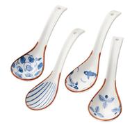 OAOSDH 4 Piezas De Cuchara De Sopa Retro, Cuchara De Cerámica, Cuchara De Ramen, Vajilla Duradera, Suministros De Cocina.