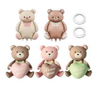 OAOSDH 5 Piezas Globos De Oso De Dibujos Animados Y 2 Rollos De Cintas, Lindos Globos, Globos De Cine De Aluminio Divertidos, Arreglo De Escena De Fiesta, Suministros De Fiesta.