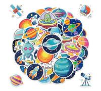 OAOSDH 50 Pegatinas De Espacio De Dibujos Animados, Pegatinas Creativas De Graffiti, Calcomanías para Niños, Decoraciones De Cuadernos, Botellas De Agua, Fundas para Teléfonos Móviles.