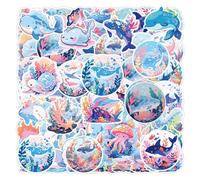 OAOSDH 50 Pegatinas De Vida Marina, Impermeables, Lindas, Para Niños, Decorar Botellas De Agua, Tazas De Equipaje, Cuadernos