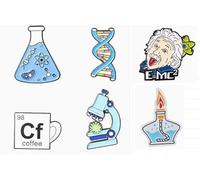 OAOSDH 6 Broches De Metal para Elementos Químicos, Broches De Genes De Microscopio, Alfileres De Decoración De Ropa, Regalos De Ensueño para Científicos.