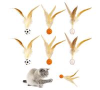 OAOSDH 6 Piezas De Bolas De Estiramiento De Plumas, Bolas Deportivas Creativas, Palitos De Gato, Estilo Interactivo Interior, Juguetes De Entretenimiento Divertidos, Suministros para Mascotas.