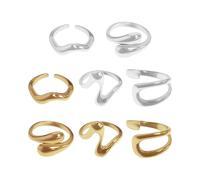 OAOSDH 8 Piezas Anillos De Metal Geométrico, Anillos De Diseño Irregulares, Anillos Elees Y Personalizados, Y Anillos Apilables.
