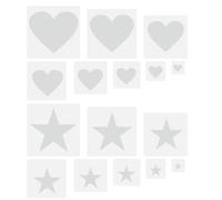 OAOSDH 8 Plantillas En Forma De Corazón Y 8 Plantillas De Estrellas, Plantillas De Pintura, Accesorios De Artesanía De Bricolaje, Plantillas Pintadas De Pared.