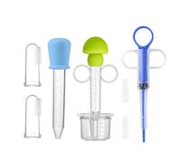 OAOSDH Alimentador De 2 Piezas, Cuentagotas De 1 Pieza, 2 Piezas De Cepillo De Dientes De Silicona, Jeringa De Drogas, Cápsula De Píldora, Herramienta De Alimentación De Mascotas.