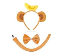 OAOSDH Diadema De Mono De 1 Pieza, Pajarita De 1 Pieza Y Cola De 1 Pieza, Accesorios De Vestuario De Mono, Lindos Accesorios De Felpa, Accesorios De rol.