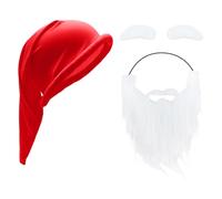 OAOSDH Hombo Enano De 1 Pieza, Barba De 1 Pieza Y 2 Piezas De Cejas, Accesorios De Juego De Roles, Accesorios De Disfraces Divertidos, Suministros para Fiestas.