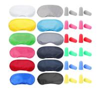 OAOSDH Máscara para Oculares para Dormir De 12 Piezas, 12 Pares De Tapones para Los Oídos, Color Sólido Simple, Máscara De Ojo De Sombreado Suave Y Cómoda, Accesorios De Sueño.