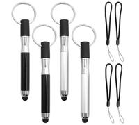 OAOSDH Pen De Bolígrafo De Pantalla Táctil De 4 Piezas Y Cordón Negro De 4 Piezas, Bolígrafo Portátil, Mini Bolígrafo, Estudio Y Suministros De Oficina.