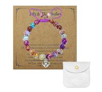 OAOSDH Pulsera De Perlas De 1 Pieza Y Bolsa De Joyería De 1 Pieza, Pulsera Ajustable, Pulsera Elástica, Pulsera Cole En Forma De Corazón, Pulsera De Mujer