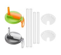 OAOSDH Tapa De Lata De 2 Piezas, Sellador De 2 Piezas, Paja De Plástico De 4 Piezas, Cubierta De Polvo Reutilizable, Aislador De Polvo De Bebidas.