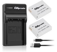 OAproda - Batería y Ultra Slim Micro USB Cargador para Canon PowerShot SX710 HS, SX700 HS, SX610 HS, SX600 HS, SX540 HS, SX530 HS, SX510 HS, SX500 IS, SX280 HS, SX270 HS, D30, S90, Paquete de 2 NB-6L/ NB-6LH
