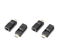 Oaqmvgin Extensor a RJ45 1080p sobre CAT6 60M para salas de demostraciones | Carcasa de plástico negro resistente para demostraciones al aire libre y ferias, lo que permite una robusta conexión RJ45 con