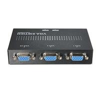 Oaqmvgin Interruptor de salida SVGA compacto de 11 x 7 x 2,5 cm | Interruptor VGA 2 en 1 que ahorra espacio; fácil operación manual; compatible con monitores SVGA/XGA/UXGA; transferencia de
