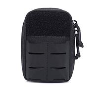 OAREA Bolsa táctica for cinturón, Bolsa de Primeros Auxilios de Supervivencia, riñonera for Mochila MOLLE, botiquín, linternas(BK)