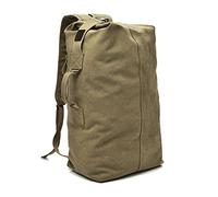 OAREA multifuncional Militar táctica lona mochila hombres hombre gran ejército cubo bolsa al aire libre deporte Duffle bolsa viaje mochila, bronceado, 21.6*11.8*7.9Inches