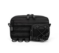 OAREA Riñonera táctica MOLLE for el Pecho, cinturón, Bolsa de Primeros Auxilios, Bolsa de Utilidad, Estuche pequeño for Senderismo(BK)