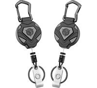 Oaridey 1 paquete de llave retráctil resistente, cordón retráctil, llave retráctil con mosquetón de aleación de zinc mejorado, cable de acero recubierto de 31.5 pulgadas, rodamiento de 8 onzas