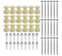 OASHISU 18 piezas Aisladores de porcelana para instalación con cable trenzado textil, aisladores para cables trenzados, aislante de porcelana, Beige brillante, Ø18 mm, aisladores de cerámica vintage