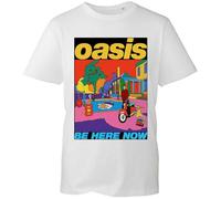 Oasis Camiseta Be Here Now – Ilustración y Logo de la Banda – Nuevo Oficial Unisex Blanco Talla XL