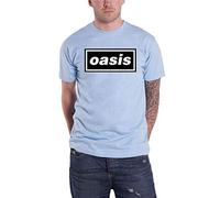 Oasis - Camiseta clásica con Logo Oficial de la Banda Decca para Hombre - Azul - Medium